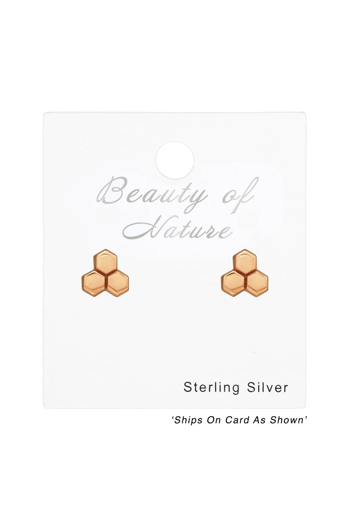 Sterling Silver Honeycomb Ear Studs - RG