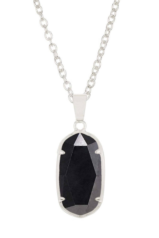 Sterling Silver & Hematite Casey Pendant Necklace - SS