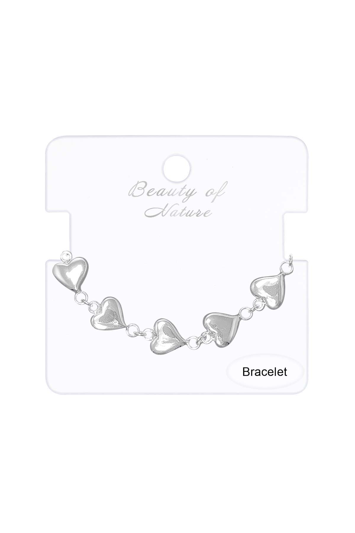 Silver Hearts Link Bracelet - SF