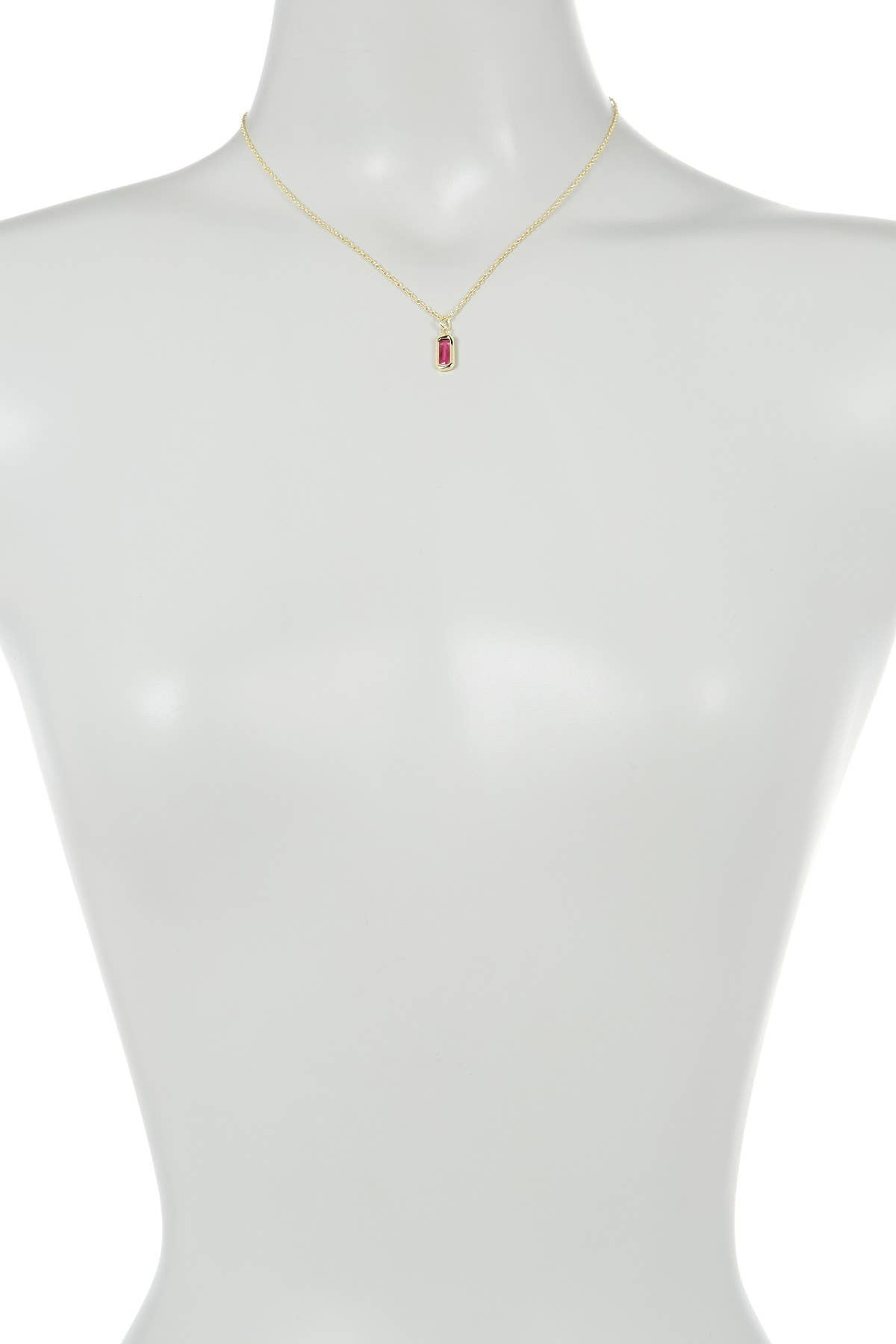 14k Vermeil & Raspberry Crystal Charm Necklace - VM