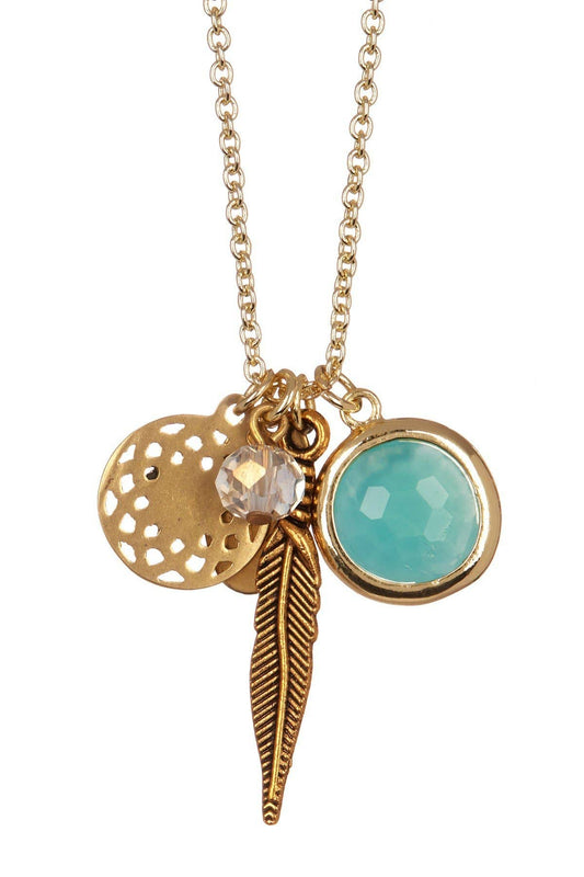 14k Gold Filled & Amazonite Crystal Pendant Necklace - GF