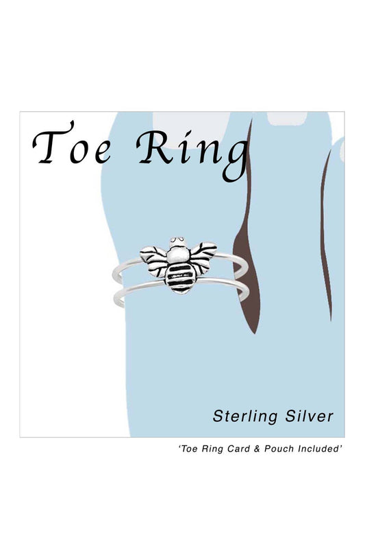 Sterling Silver Bee Adjustable Toe Ring - SS