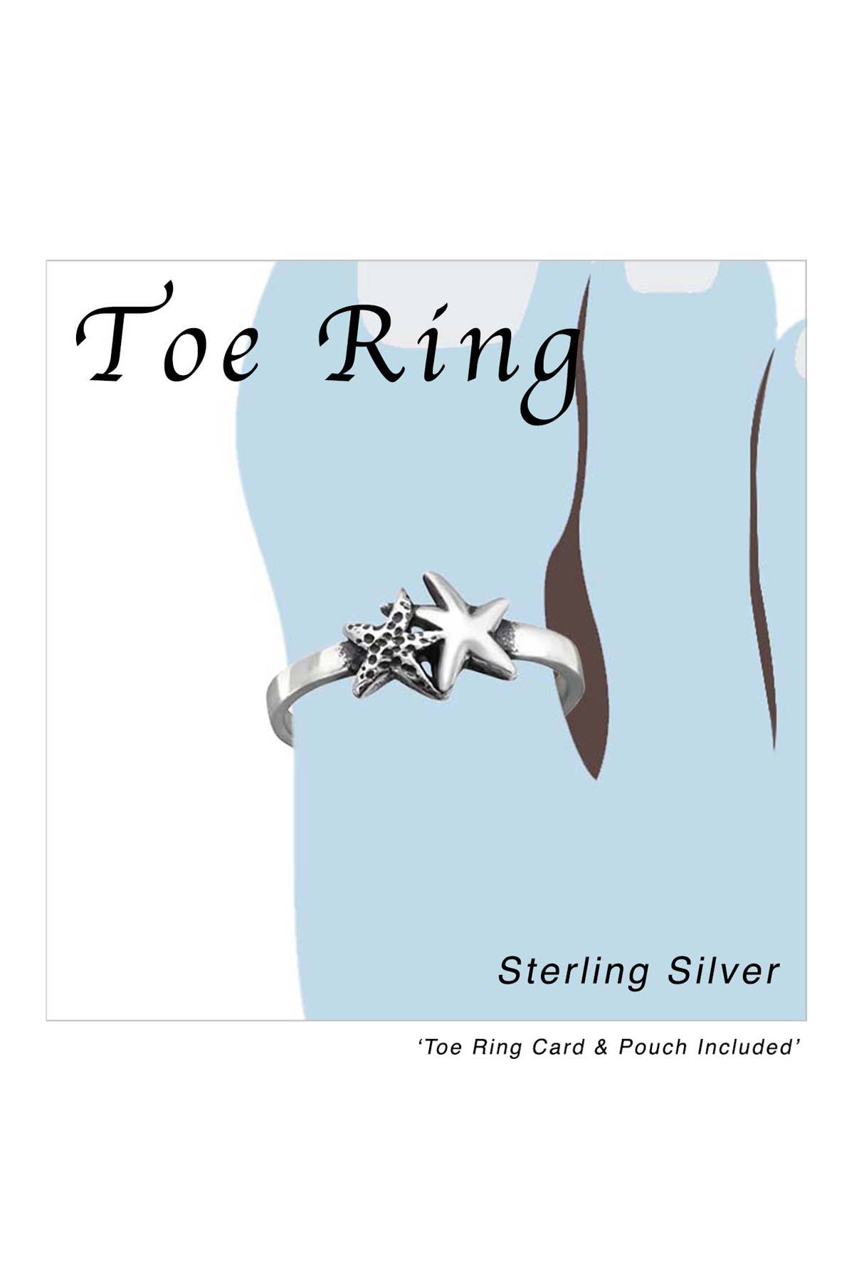 Sterling Silver Starfish Adjustable Toe Ring - SS