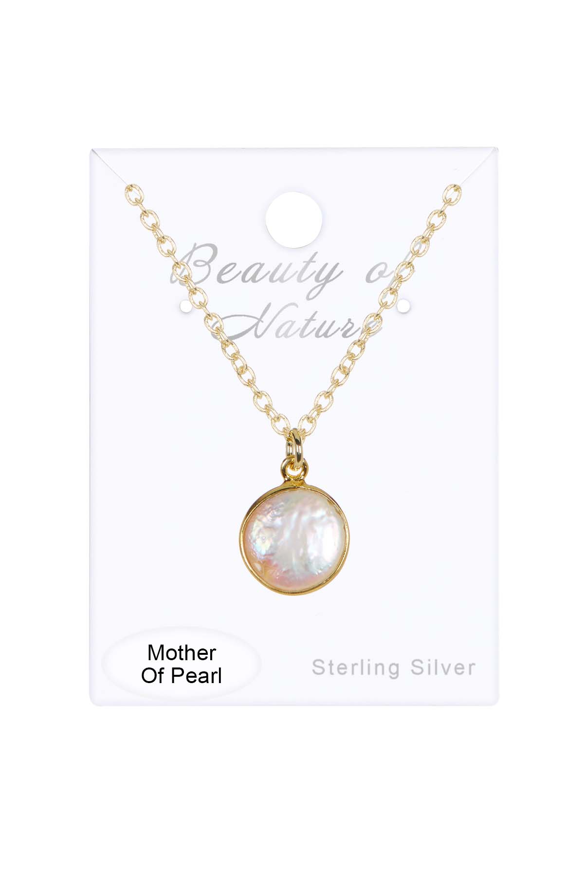 14k Vermeil & Mother Of Pearl Pendant Necklace -VM