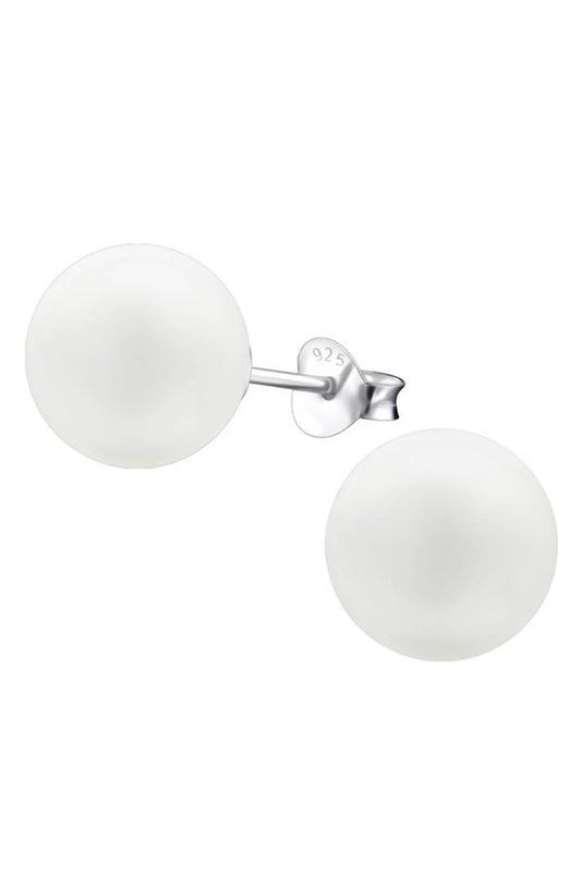 Synthtic Pearl 10mm Ear Studs - SS