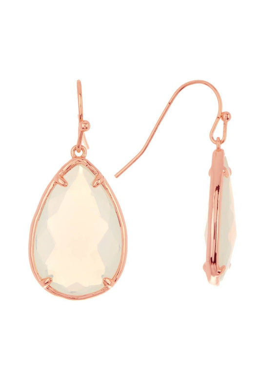 Moonstone Crystal Pear Cut Drop Earrings - RG
