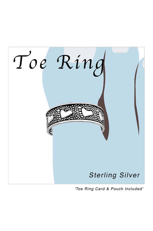 Sterling Silver Footprint Adjustable Toe Ring - SS