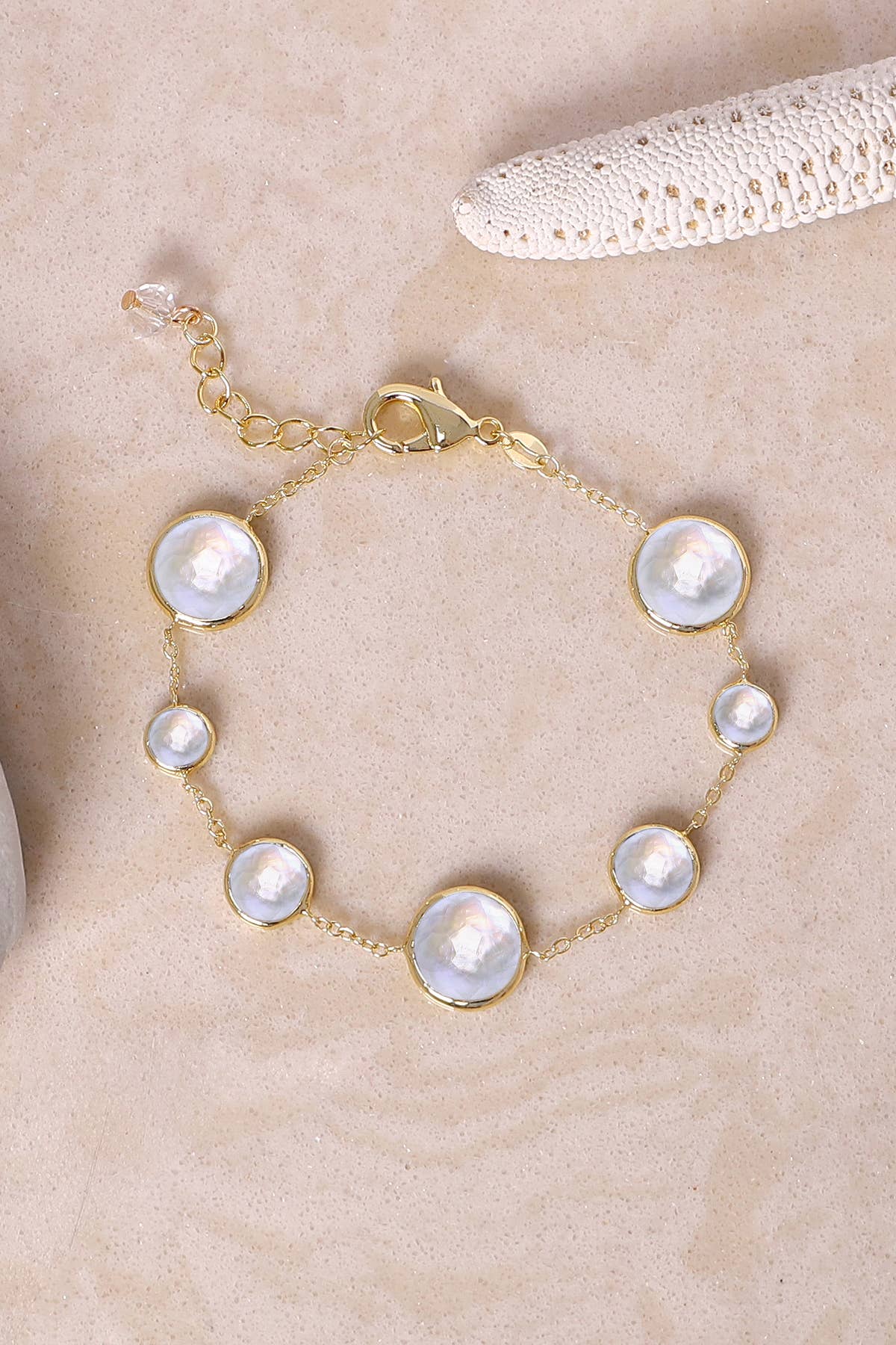 14k Vermeil & Mother Of Pearl Station Bracelet - VM