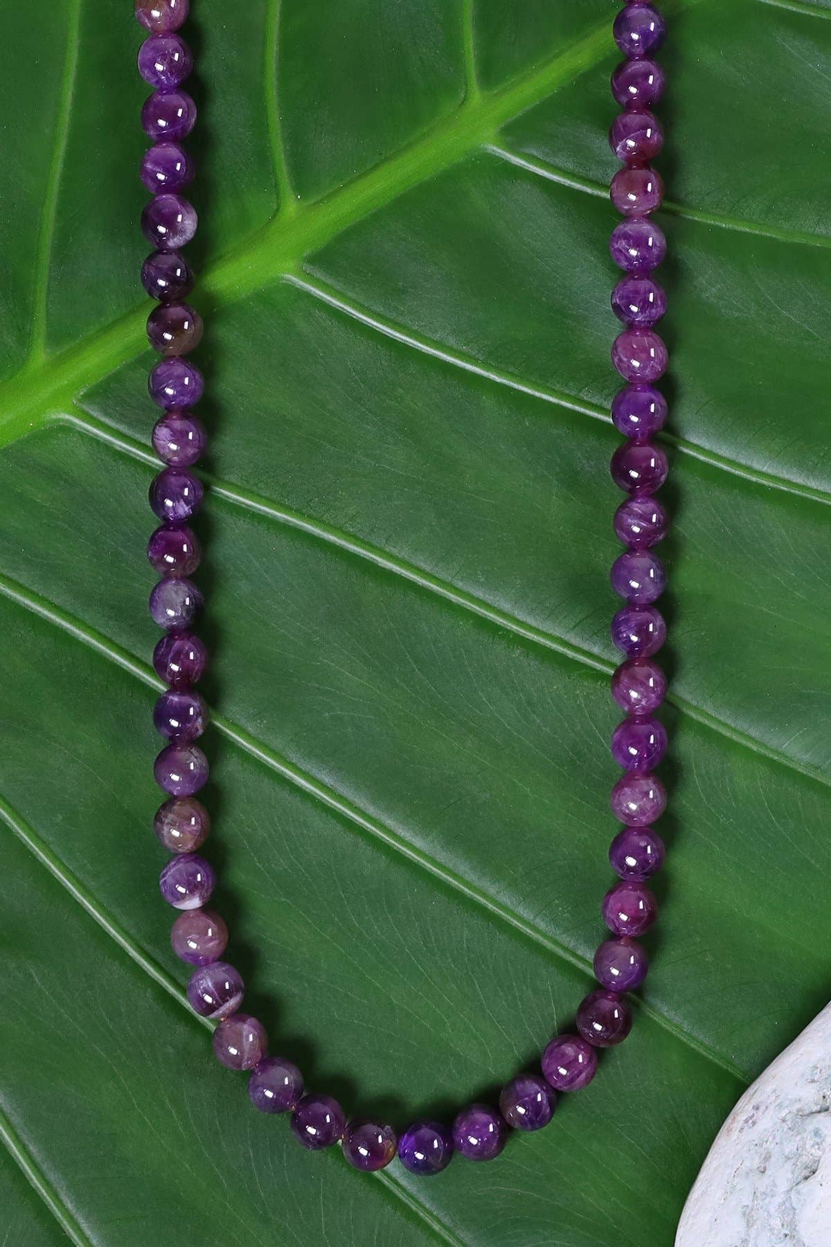 Amethyst Mala Beads Necklace - SS