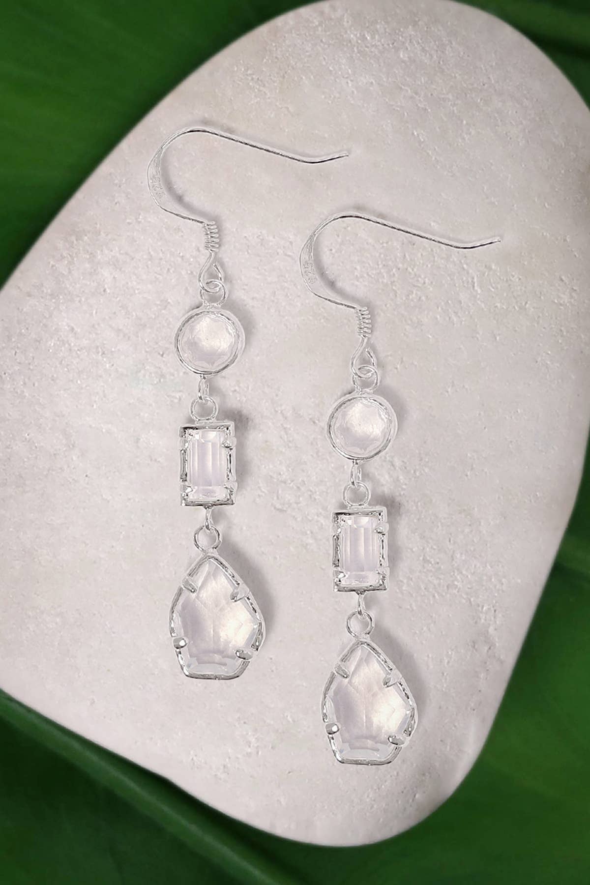 Sterling Silver & Moonstone Crystal Natalie Earrings - SS