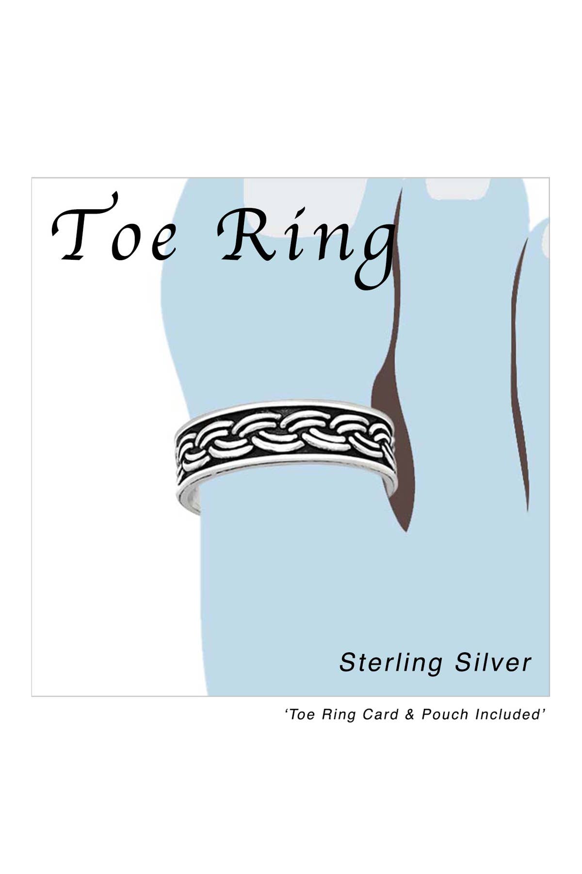 Sterling Silver Braided Adjustable Toe Ring - SS