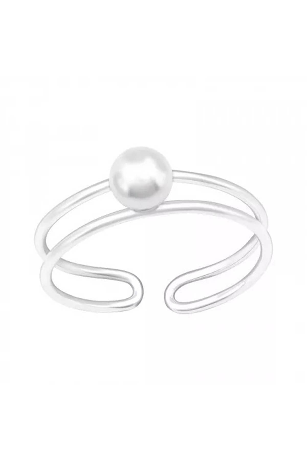 Sterling Silver Stackable Adjustable Toe Ring & Pearl - SS