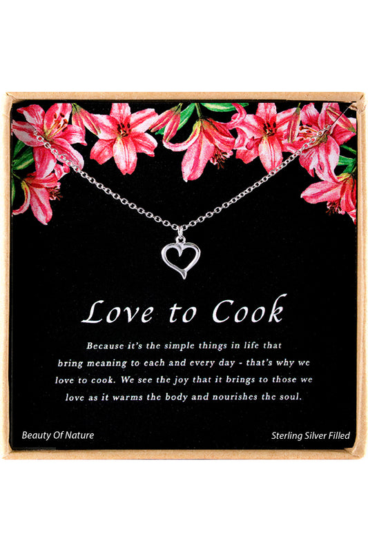 'Love To Cook' Boxed Charm Necklace - SF