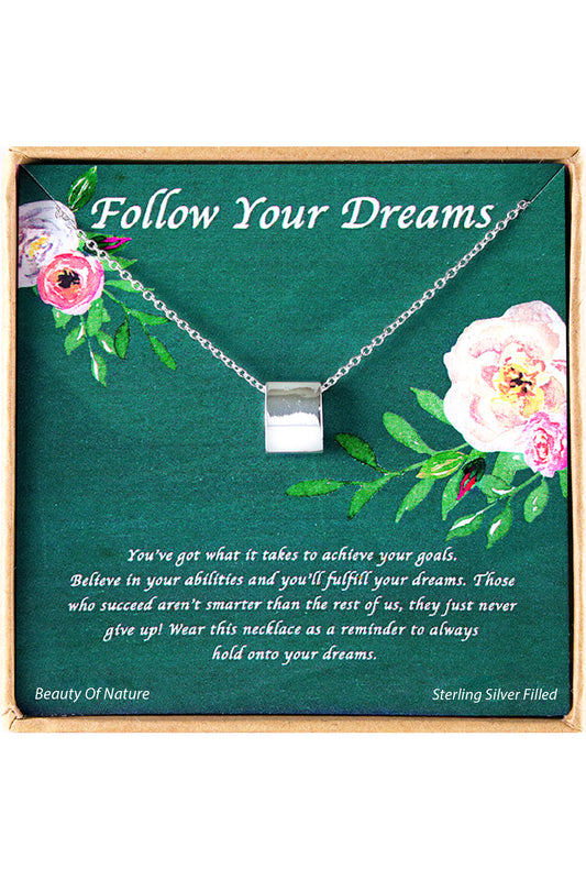 'Follow Your Dreams' Boxed Charm Necklace - SF