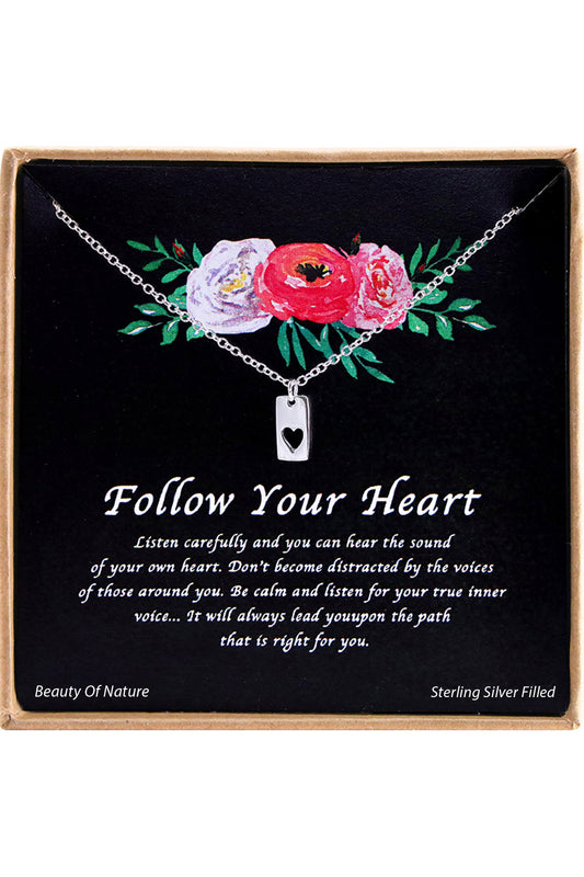 'Follow Your Heart' Boxed Charm Necklace - SF