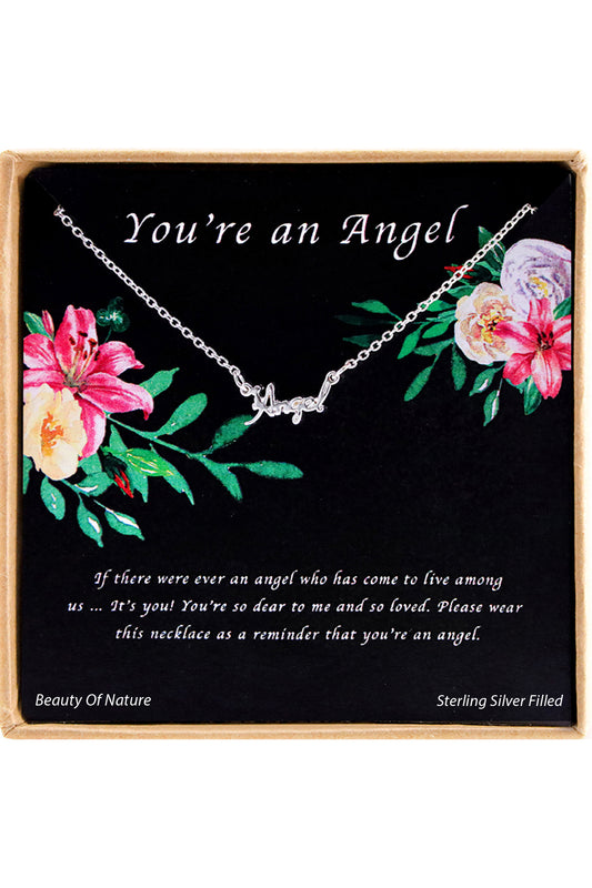 'You're an Angel' Boxed Charm Necklace - SF