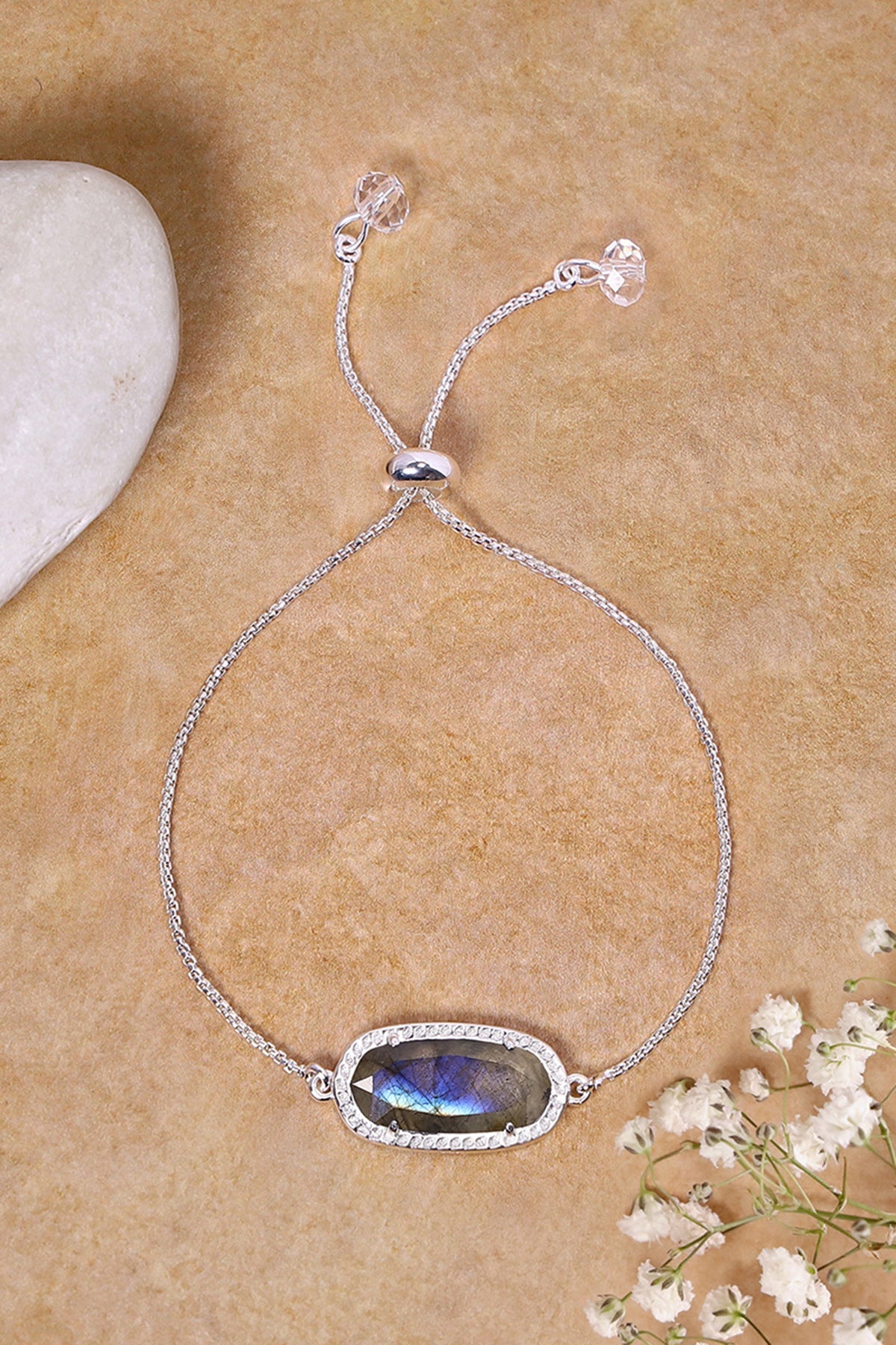 Sterling Silver & Labradorite Slider Bracelet - SS