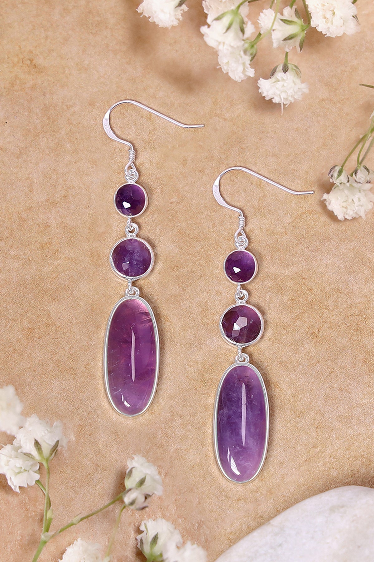 Amethyst Angelica Statement Earrings - SF