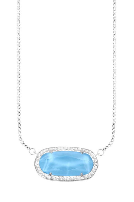 Sterling Silver & Turquoise Quartz Pendant Necklace - SS