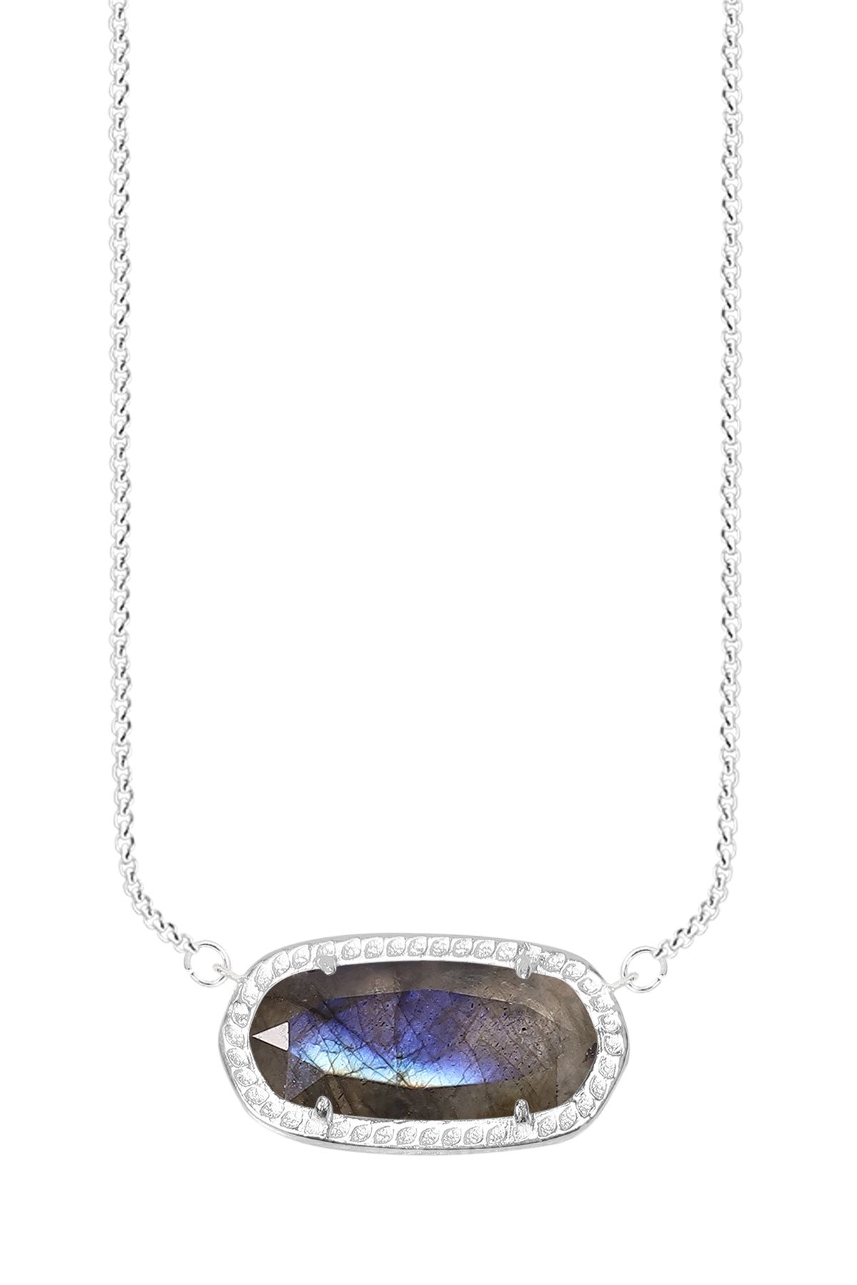 Sterling Silver & Labradorite Pendant Necklace - SS