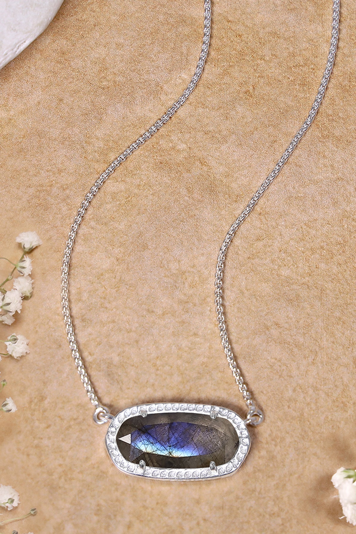 Sterling Silver & Labradorite Pendant Necklace - SS