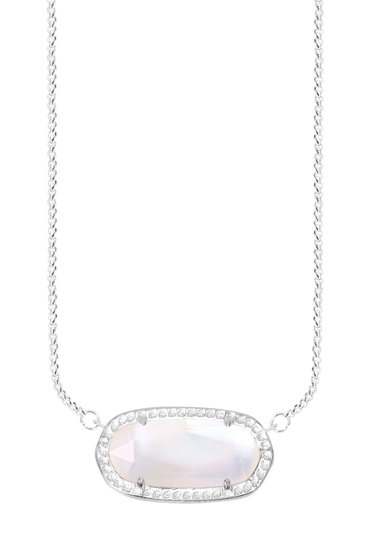 Sterling Silver & Mother Of Pearl Pendant Necklace - SS