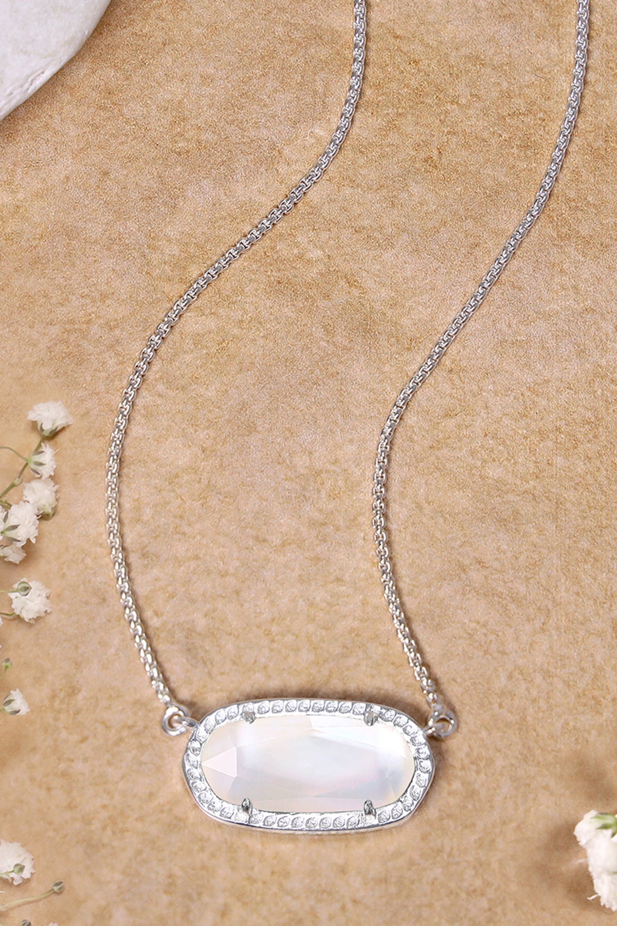 Sterling Silver & Mother Of Pearl Pendant Necklace - SS