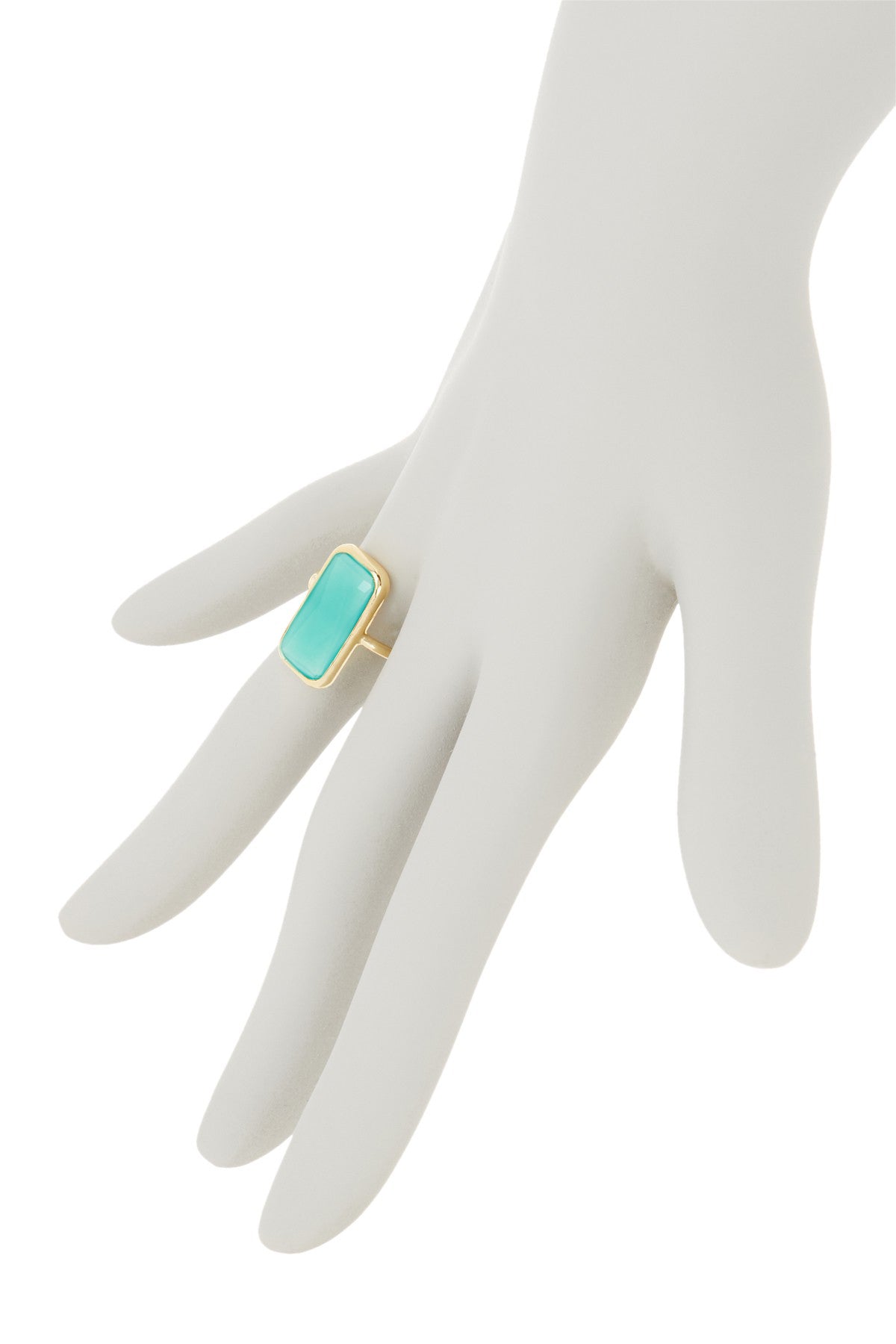 Amazonite Crystal Rectangle Ring - GF