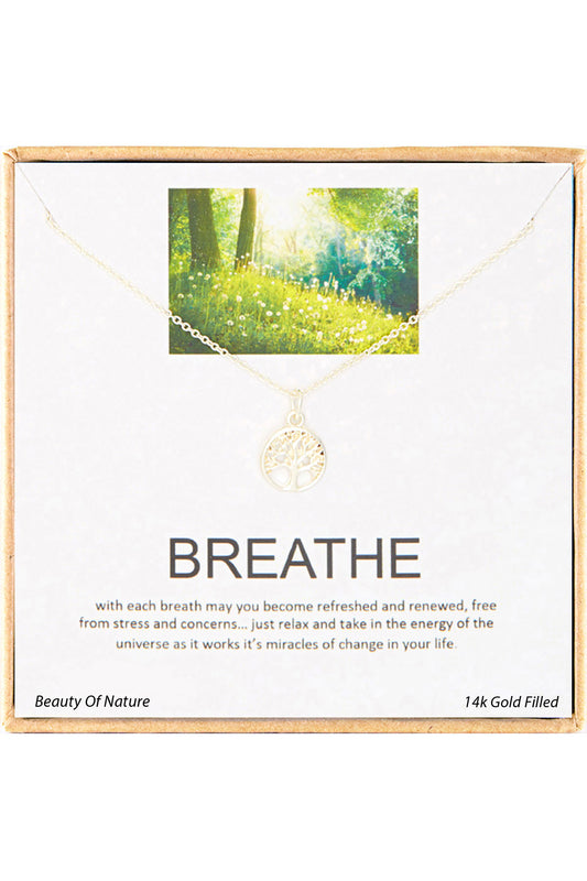 'Breathe' Boxed Charm Necklace - GF