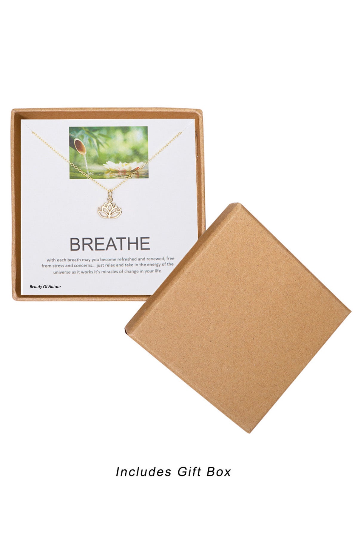 'Breathe' Boxed Charm Necklace - GF