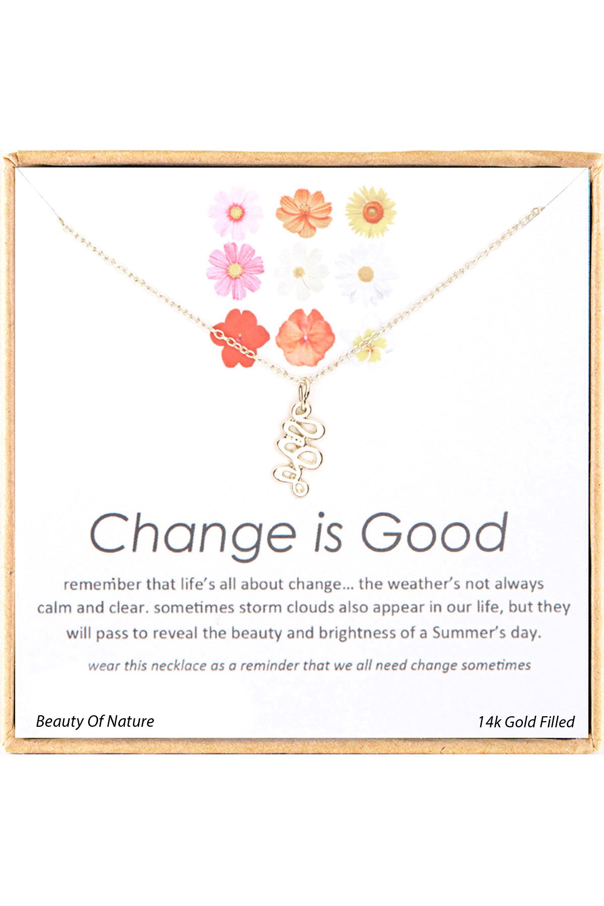 'Change Is Good' Boxed Charm Necklace - GF