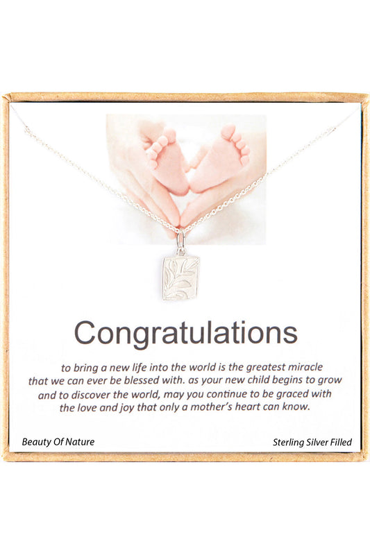 'Congratulations' Boxed Charm Necklace - SF