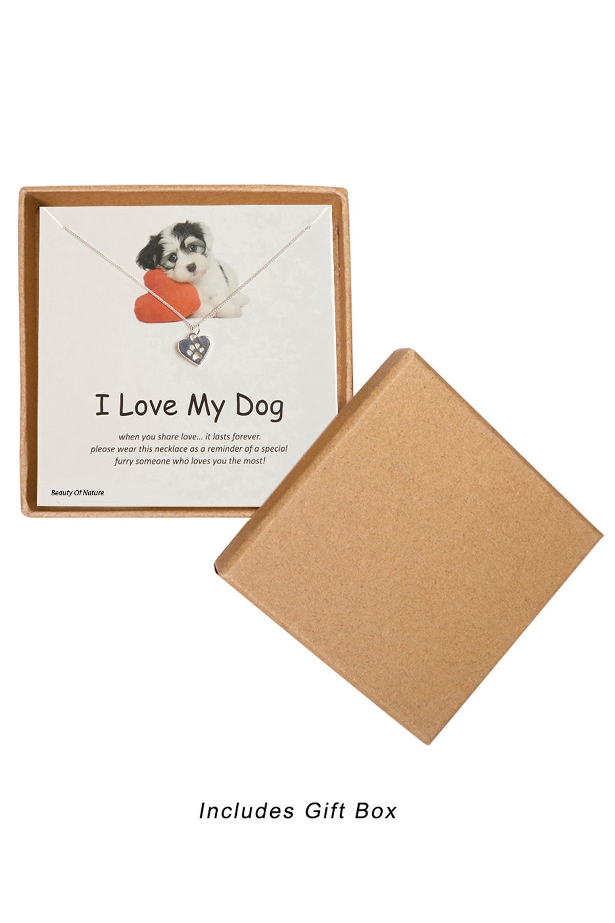 'I Love My Dog' Boxed Charm Necklace - SF