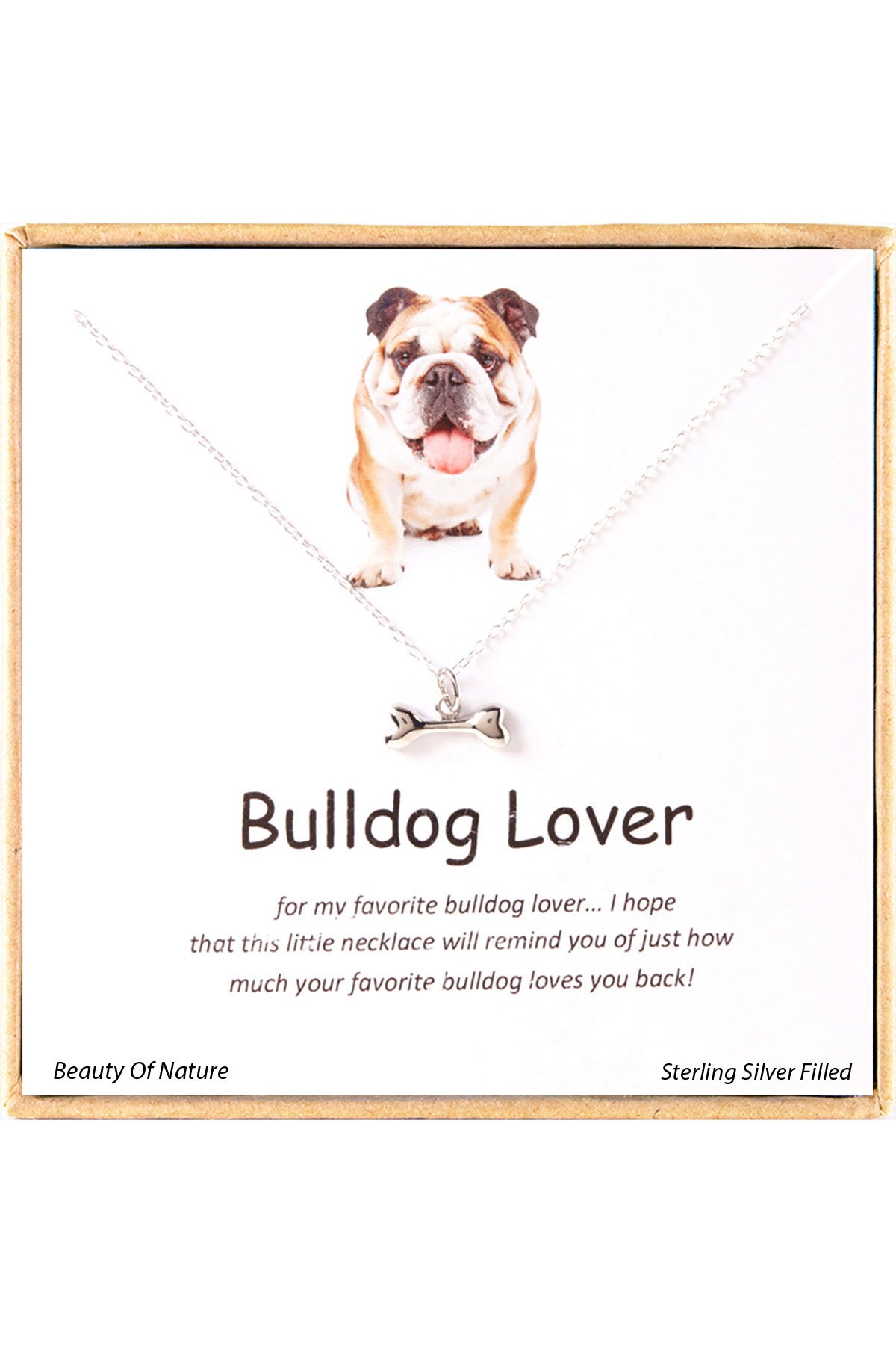 'Bulldog Lover' Boxed Charm Necklace - SF