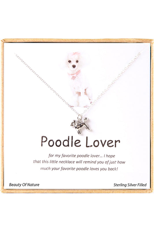 'Poodle Lover' Boxed Charm Necklace - SF