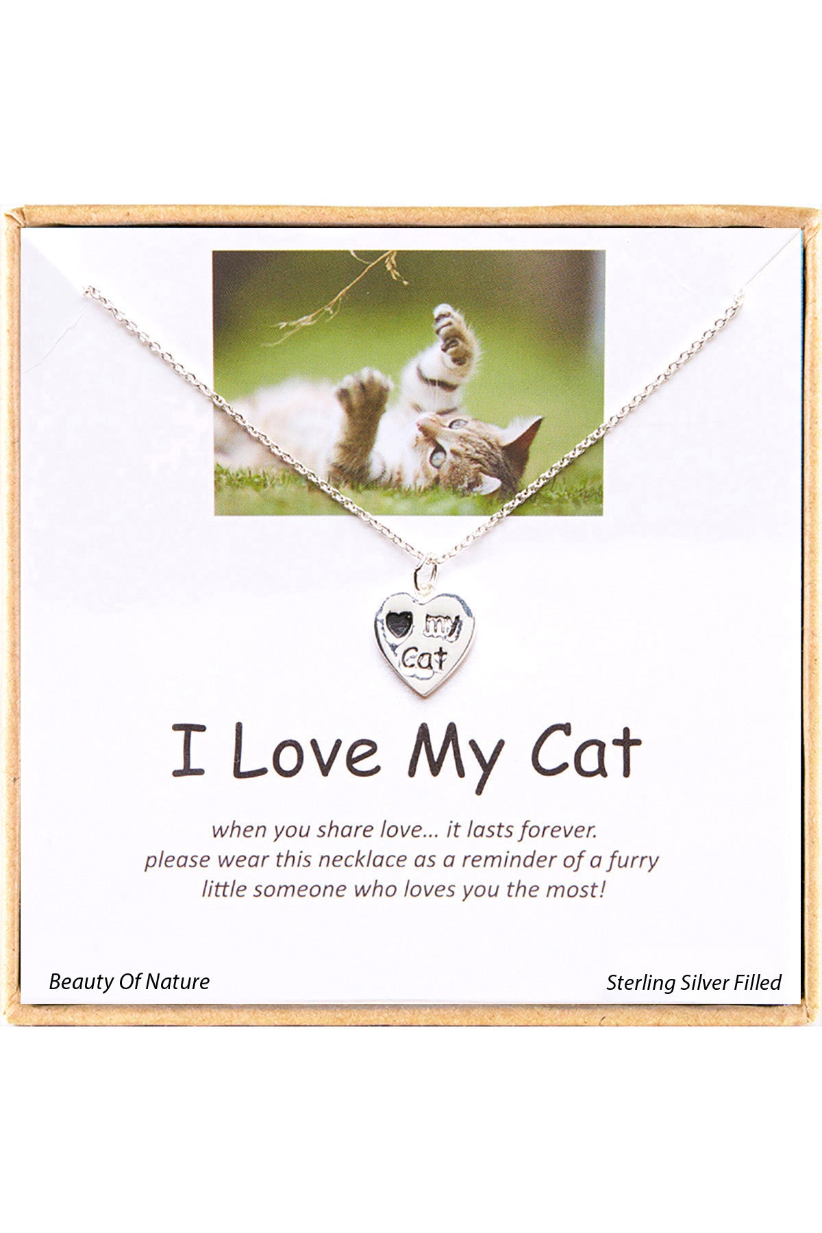 'I Love My Cat' Boxed Charm Necklace - SF