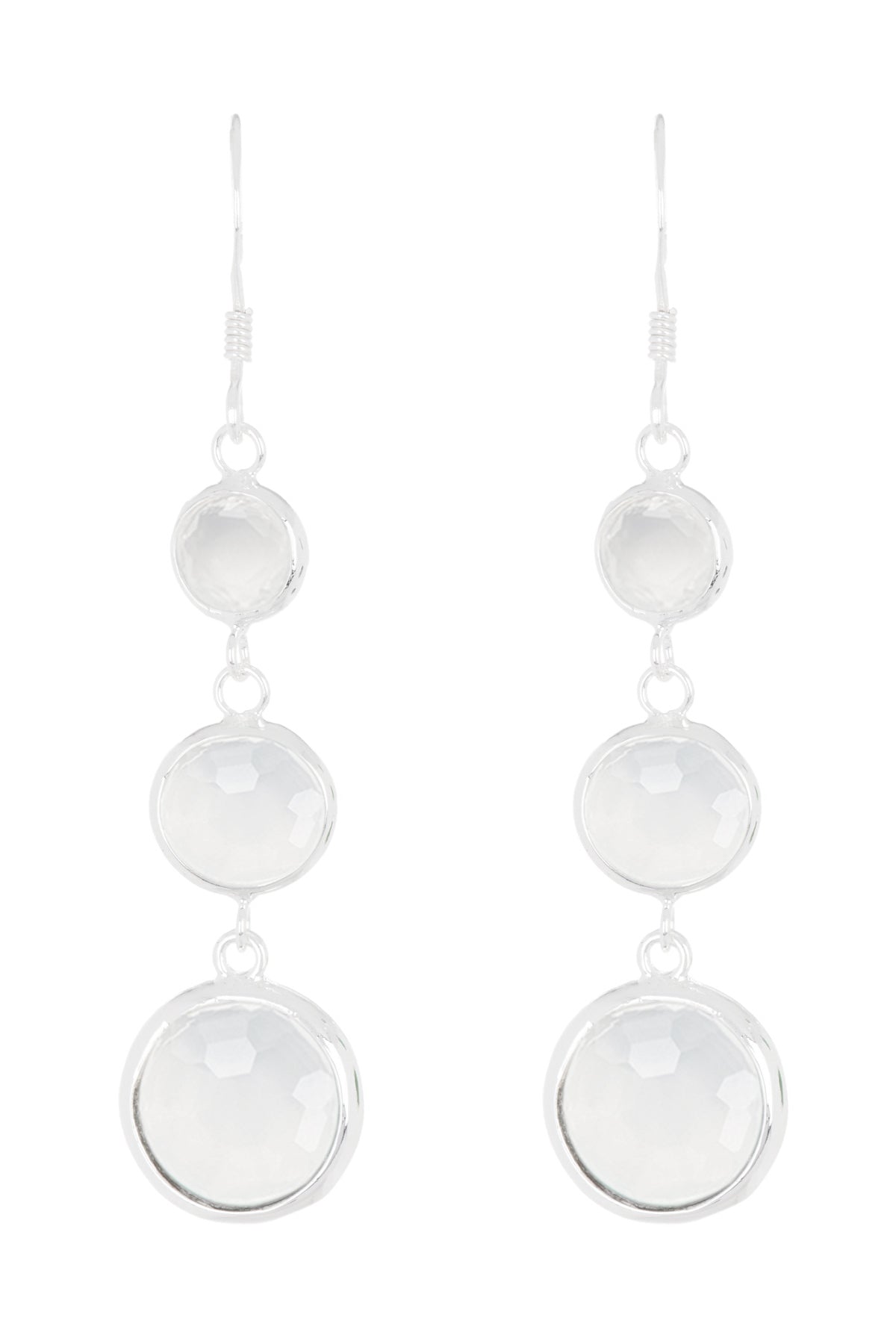 Sterling Silver & Moonstone Crystal Stephanie Earrings - SS