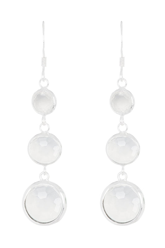 Sterling Silver & Moonstone Crystal Stephanie Earrings - SS