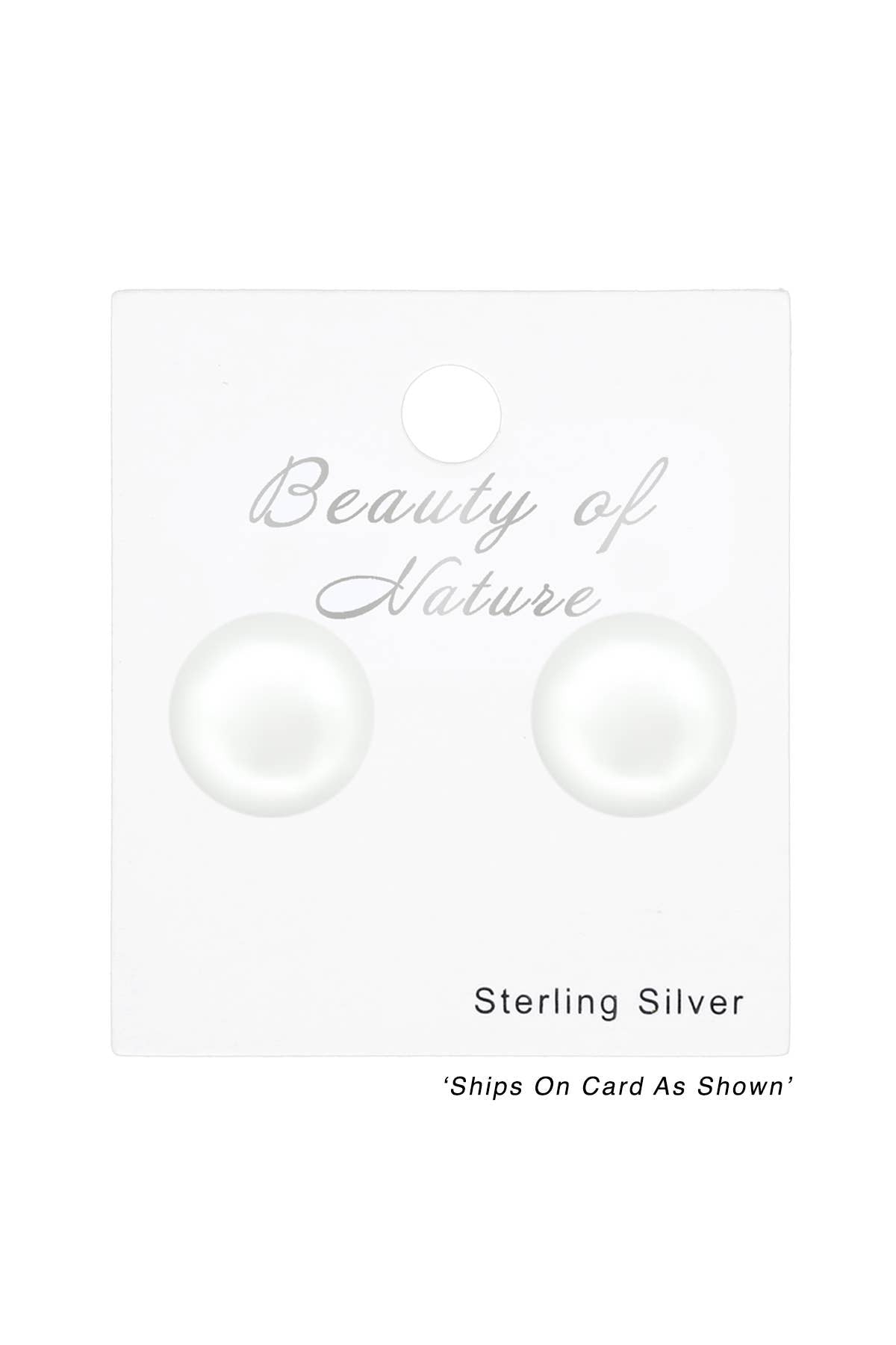 Glass Pearl 12mm Ear Studs - SS