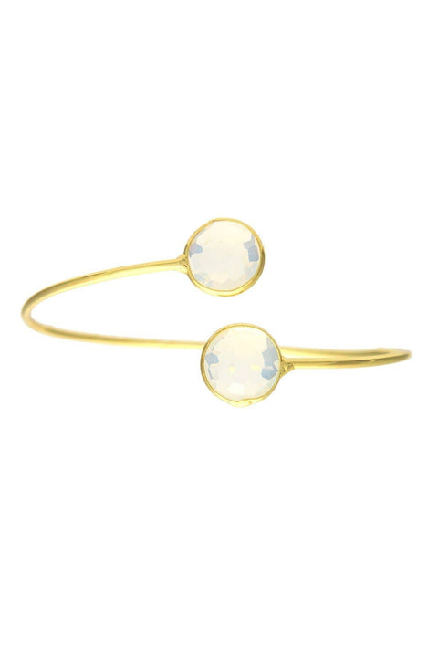 Moonstone Crystal Framed Briolettes Cuff Bracelet - GF