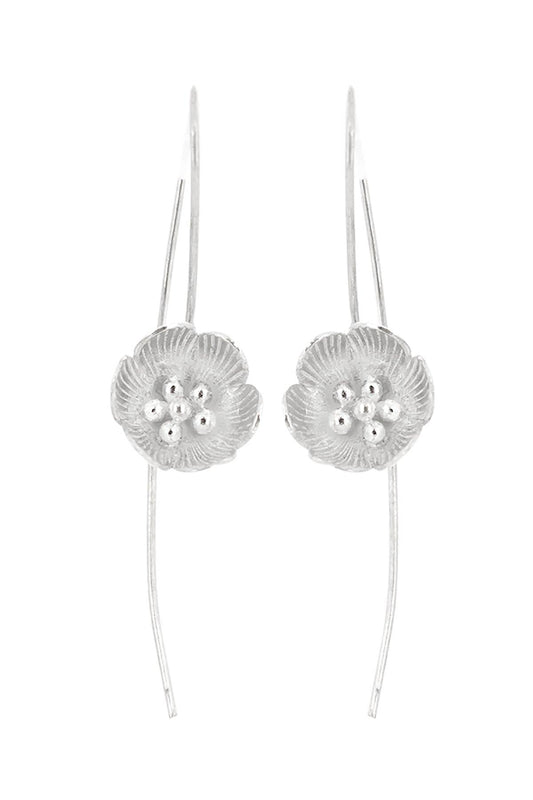Lilly Flower Threader Earrings - SS