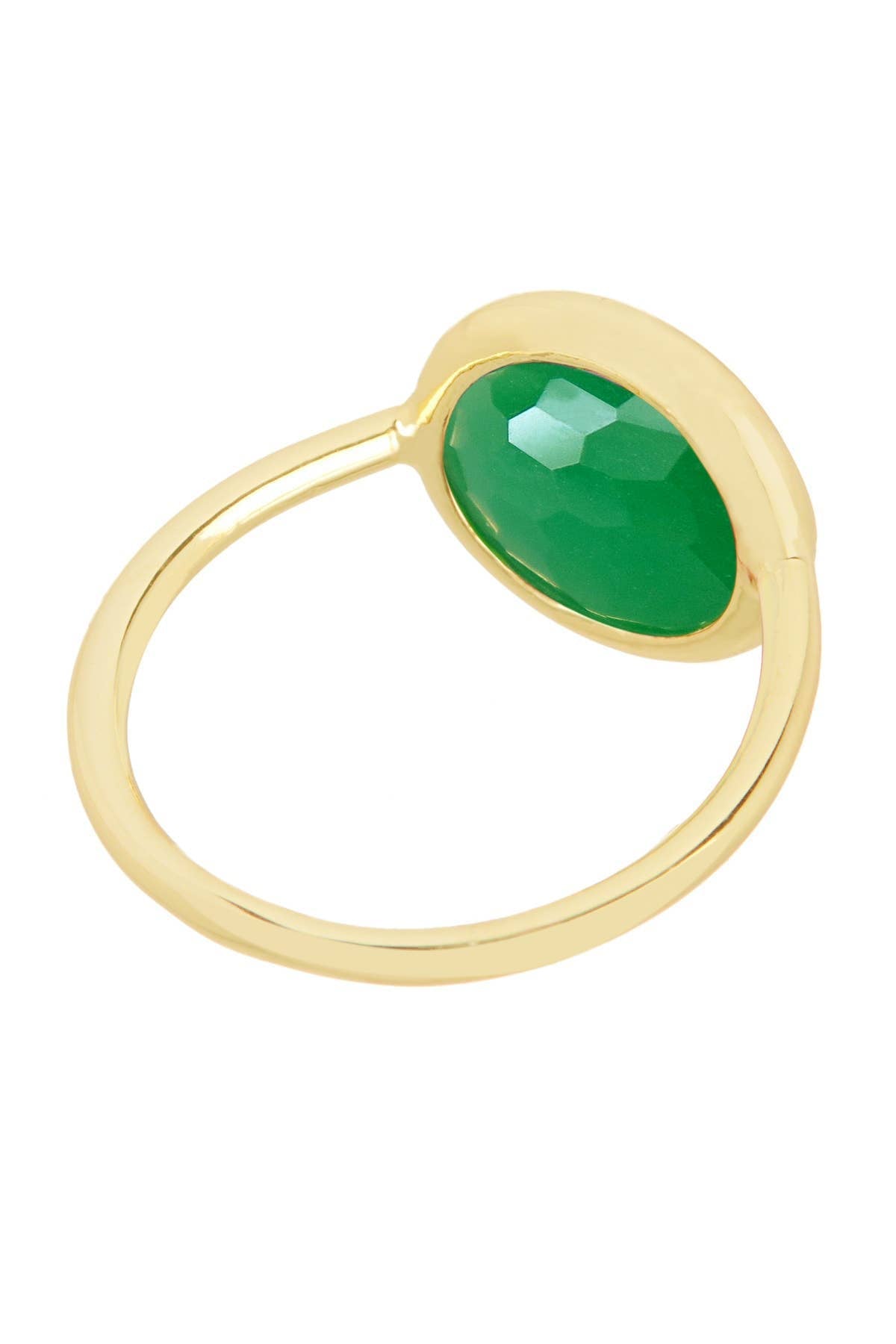 Green Chalcedony Round Ring In 14k - GF