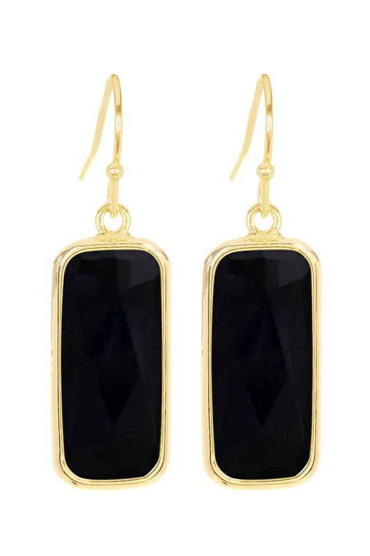 14k Vermeil & Black Onyx Rectangle Earrings - VM