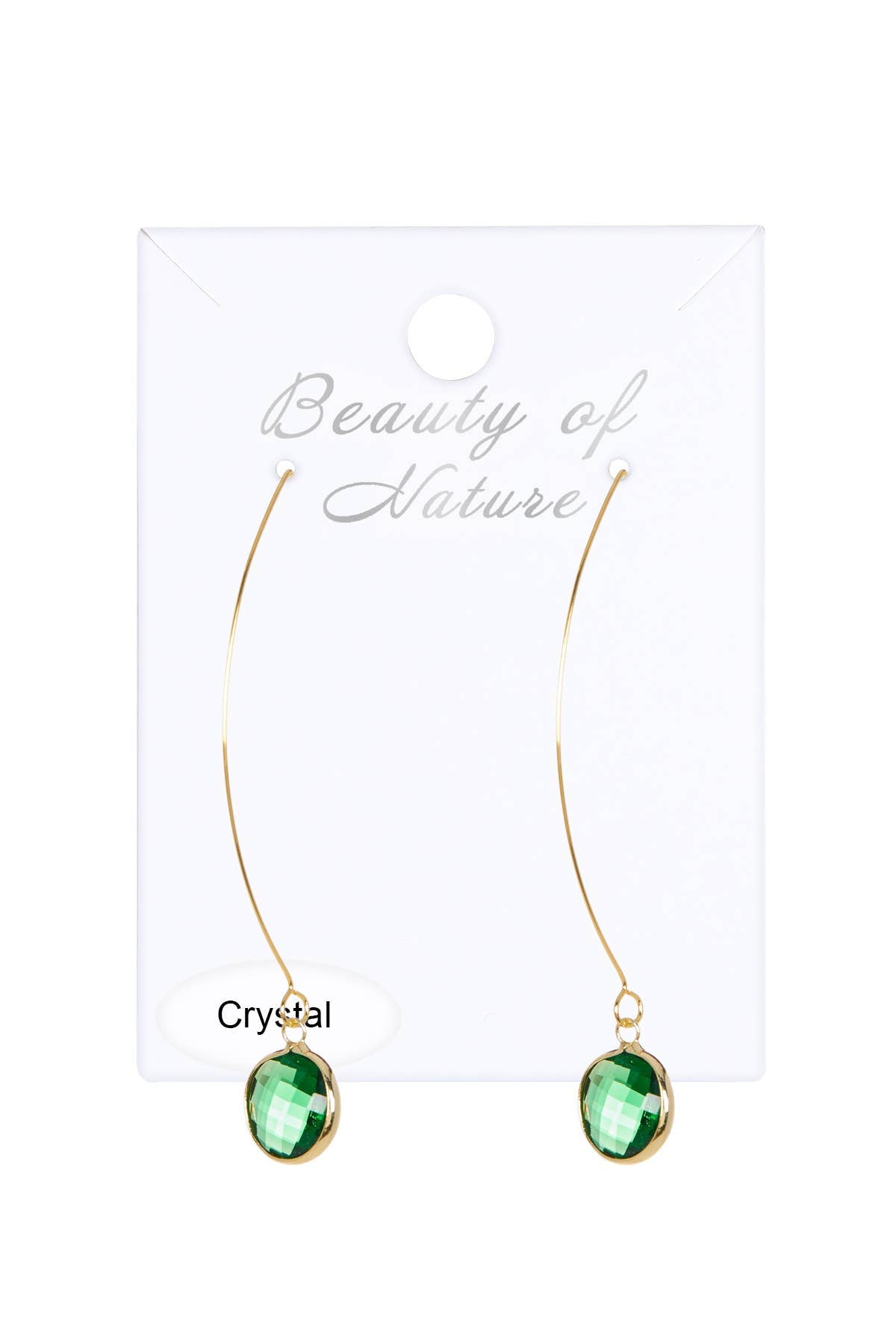 Emerald Crystal Hoop Earrings In Gold - GF
