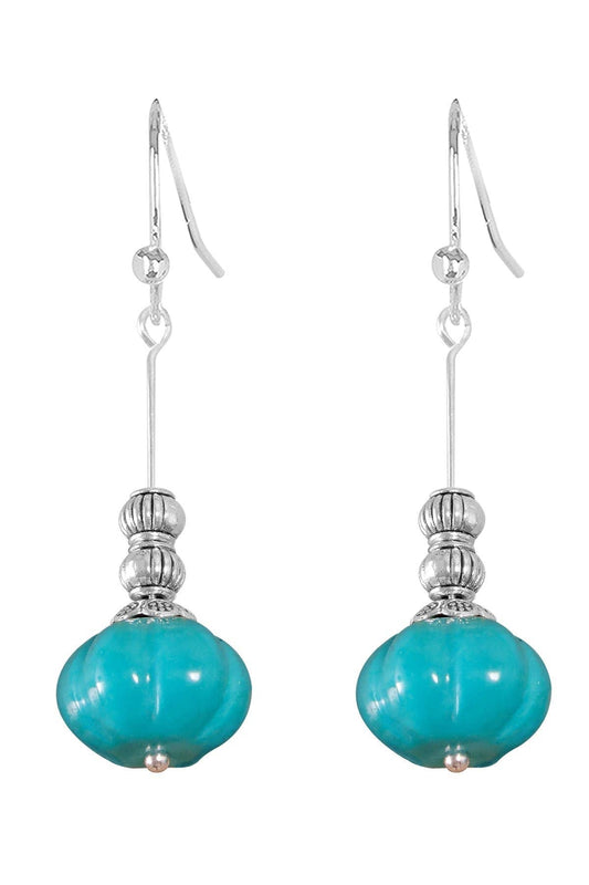 Sterling Silver & Turquoise Lunas Earrings - SS
