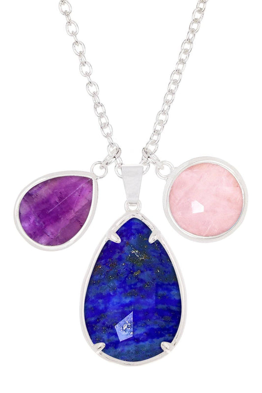 Sterling Silver & Mixed Gemstone Georgia Necklace - SS