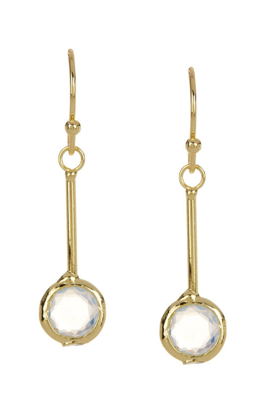 14k Vermeil & Moonstone Crystal Drop Earrings - VM