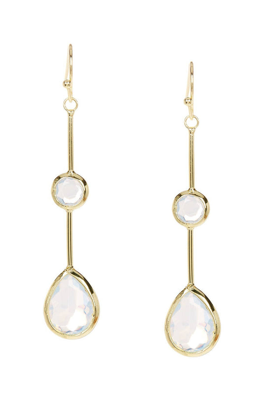 14k Vermeil & Moonstone Crystal Pendulum Drop Earrings - VM