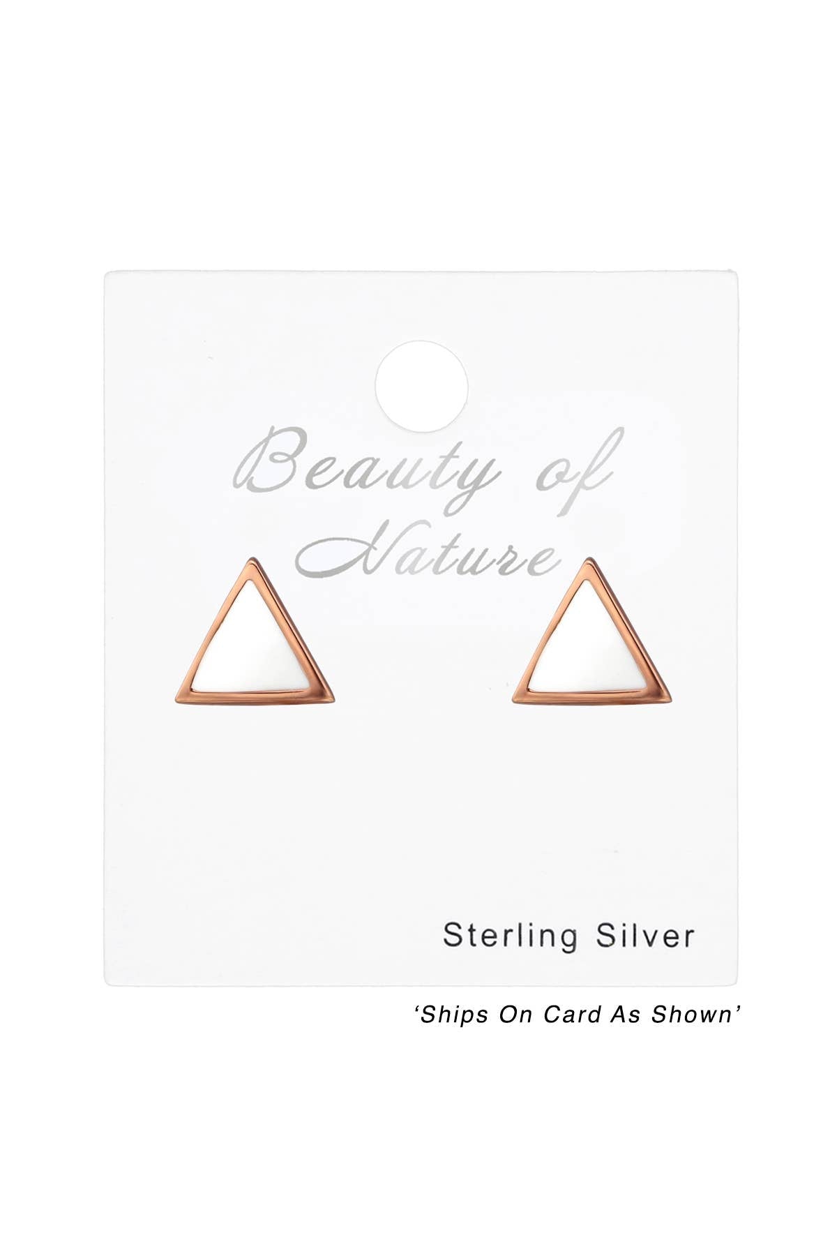 Sterling Silver Triangle Ear Studs With Epoxy - RG