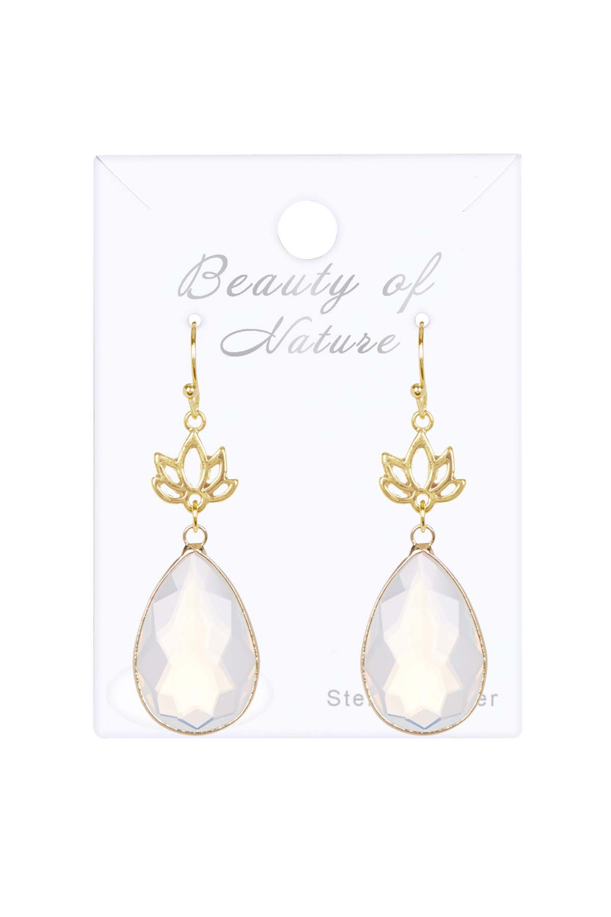 Sterling Silver Vermeil Lotus Drop Earrings - VM